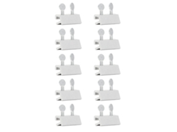 Conjunto de 10 travas de segurança de aço inoxidável com furo duplo para janelas e portas de correr, antifurto.