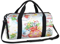 Bolsa Esportiva com Tema Natalino Bolsa de Fim de Semana Casual Bolsa de Ginástica para Viagens
