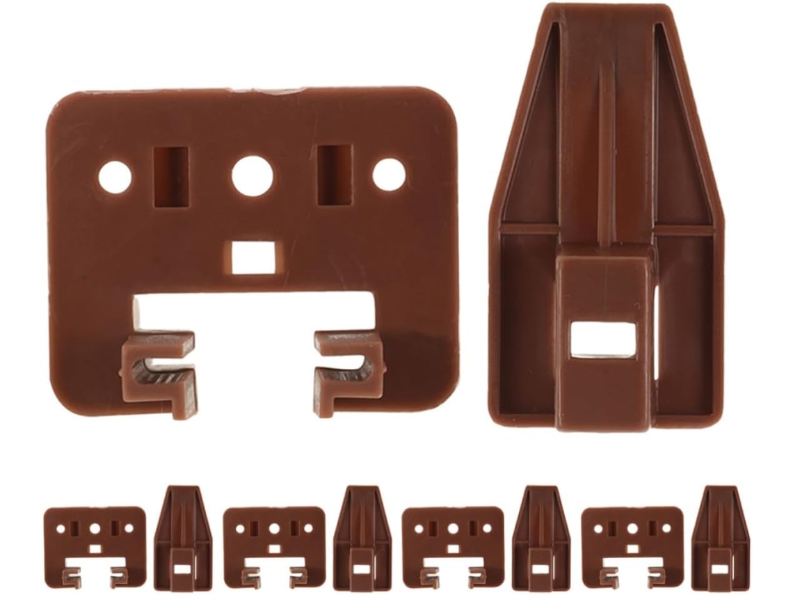Kit De Reparo Corrediças Para Gavetas Cabilock, Conjunto Com 5 Corrediças De Plástico E Metal Marrom, Para Guarda Roupa