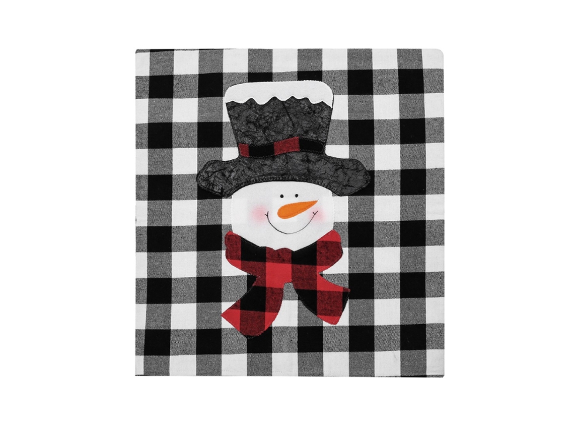 Decorações De Natal Laxiscreed Com Pai Natal, Boneco De Neve E Padrão Xadrez Vermelho E Preto