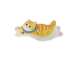 Tapete de área com padrão de gato gengibre confortável poliéster 50x80cm S/MARCA