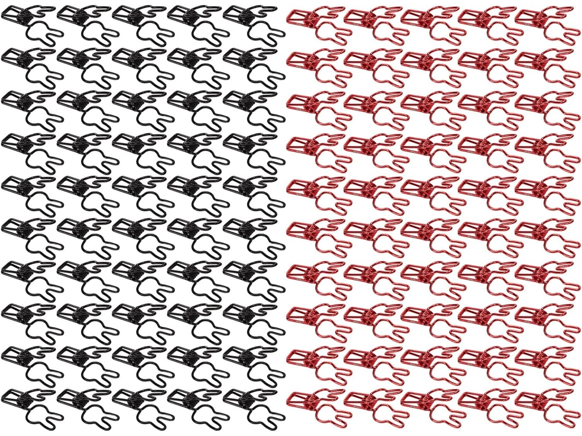 100 Clipes de Papel Metálicos no Formato Coelho, Pequenos e Macios, Artigos de Escritório com Fixação Firme