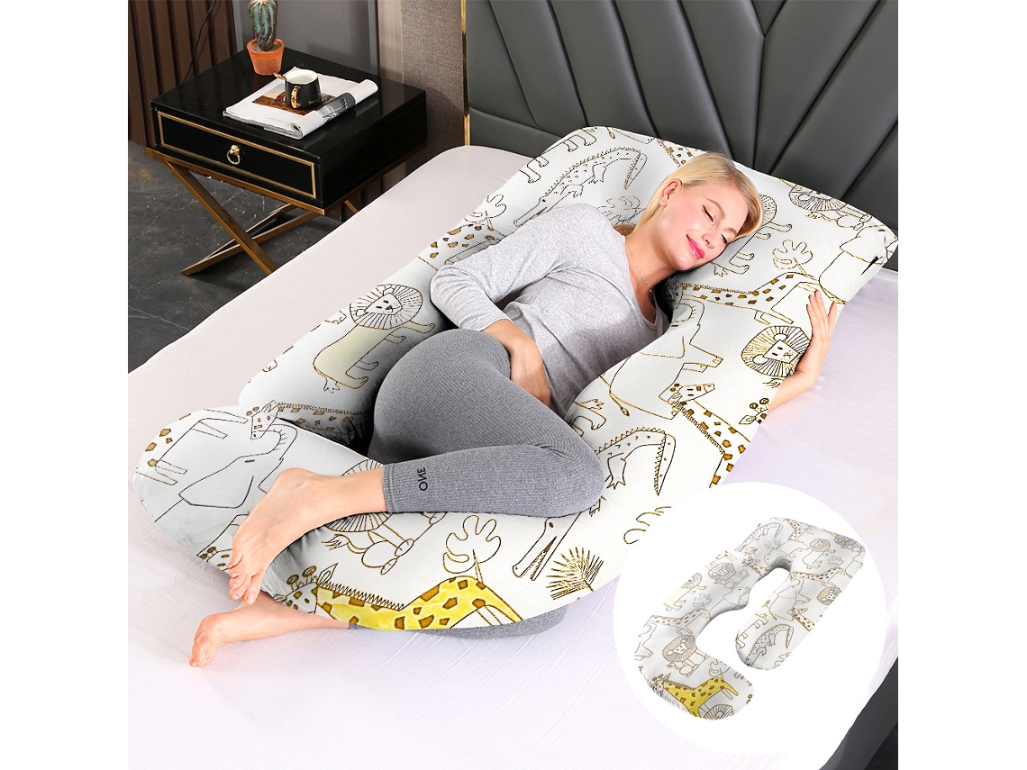 Almofada para Grávidas, Travesseiro de Corpo Inteiro, Item Essencial para a Maternidade SPQMENT (65x90x175cm girafa)