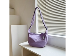 Bolsa Mensageiro Em Cores Doces, Bolsa De Ombro De Lona Simples, Bolsa De Viagem Com Textura Waffle Feminina, Roxa SUNNY SPACES