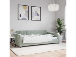 Vidaxl Sofá-cama 100x200 Cm Veludo Cinzento-claro