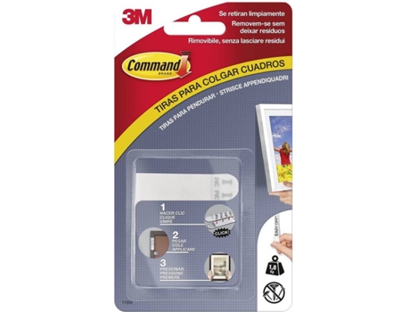 Tiras de suspensão para fotografias, 4 x 2 tiras pequenas, 1,8 kg, branco