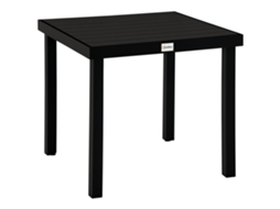 Mesa De Jardim Para 4 Pessoas, Jantar, Alumínio, Plástico, Preto, 78 X 78 X 74 Cm