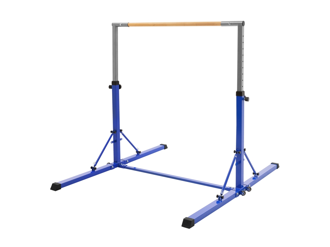 Barra De Ginástica Horizontal Infantil Hauki Azul Dobrável, Ajustável Altura 95,5-150cm