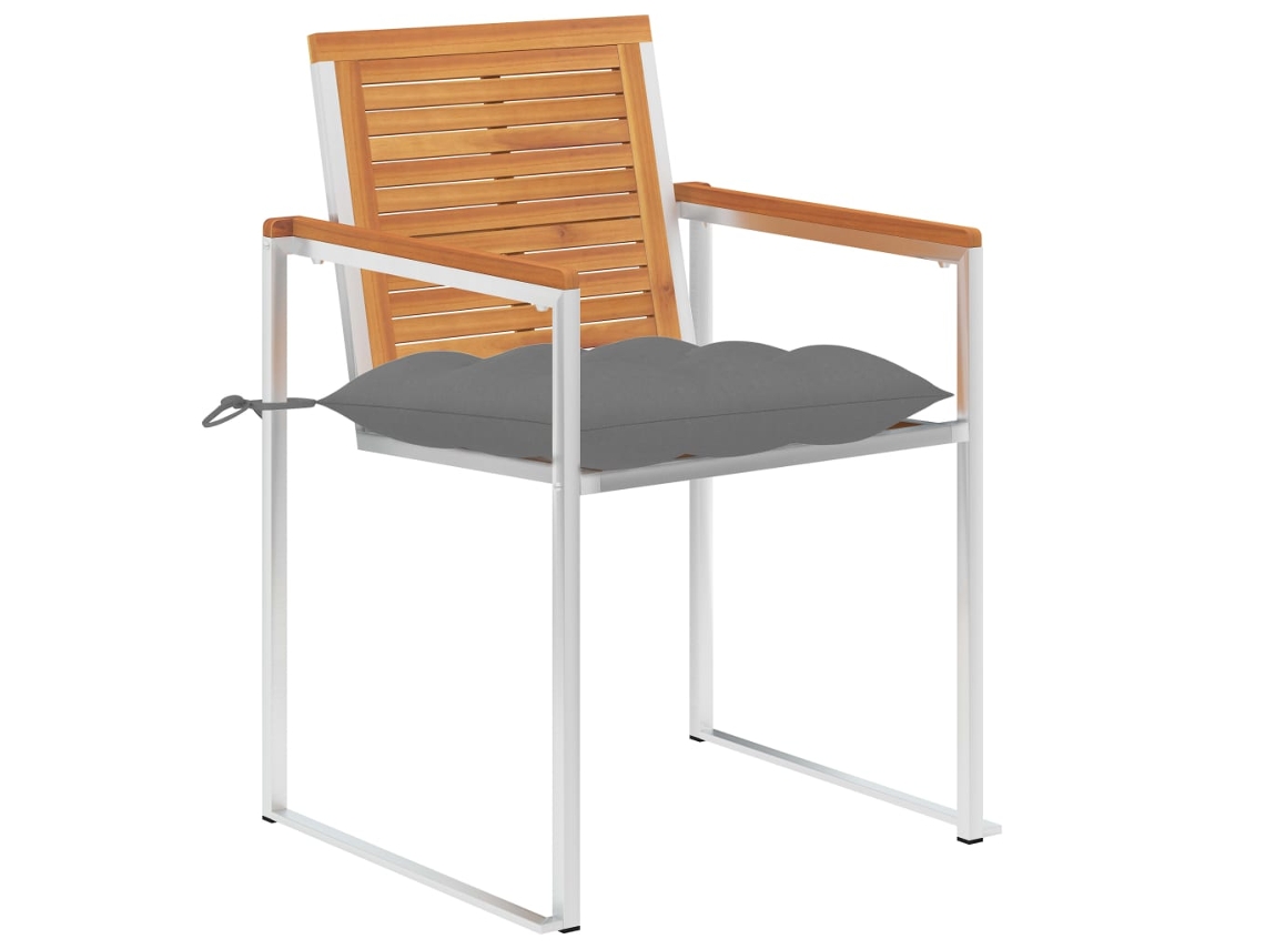 Maison Exclusive - Cadeiras De Jardim Com Almofadões 2 Pcs Acácia Maciça E Aço