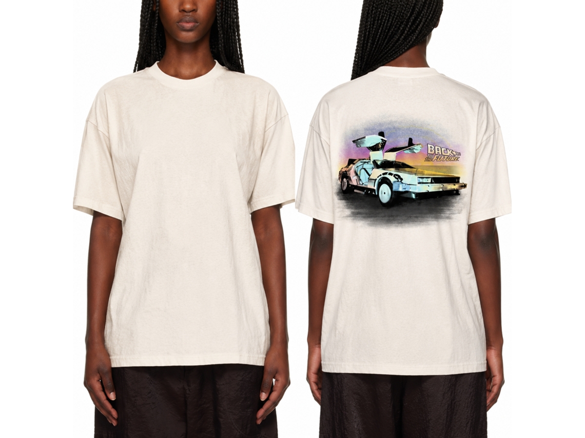 Rockinstone Back To The Future Movie Been Back Solid Natural Adult T-shirt Size:m