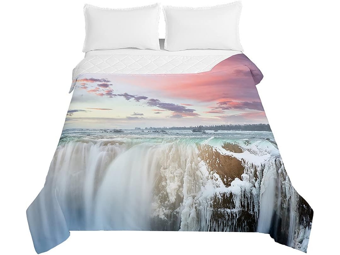 Colcha Acolchoada Fansu Capa de Cama Manta para Ar Condicionado Edredom Conjunto Sofá com Estampa 3d Cachoeira