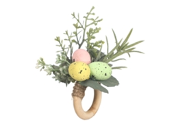 Laxiscreed Conjunto De 6 Argolas Decorativas De Páscoa Com Ovos E Coelho