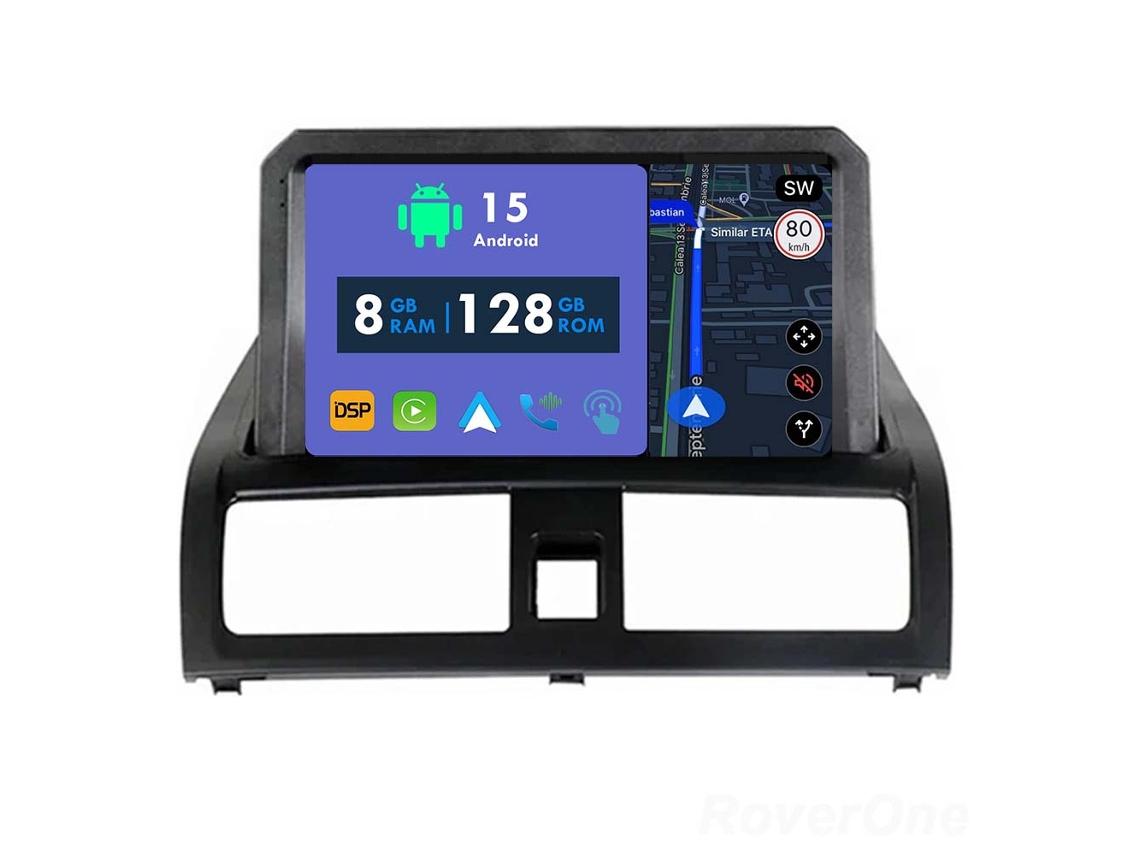 Auto Rádio Carro Bluetooth Autoradio 8GB RAM 128G ROM CarPlay Navegação GPS Ecrã Táctil RoverOne para Honda Accord 7 VII 2002-2008  