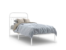 Bed Frame, Bed Frames Vidaxl Branco Aço (90 X 190 Cm)