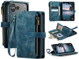 Lurelia Estojo Flip Samsung Galaxy S25 Fe Cordão Magnética Suporte Porta-cartões Couro Pu Tpu Azul Slim