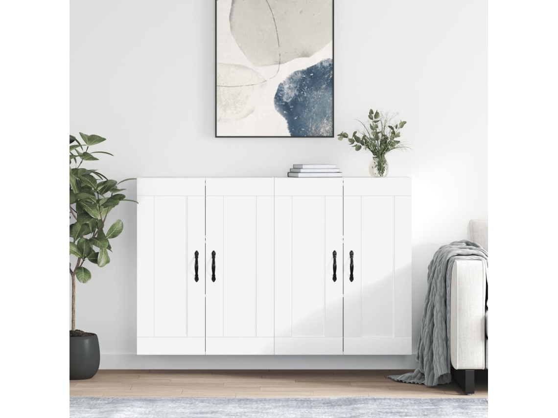 Vidaxl Móveis De Parede 2 Pcs Derivados De Madeira Branco