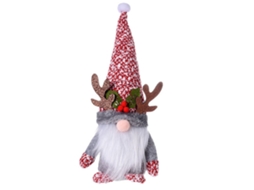 Boneco Pelúcia Sem Rosto com Chifres Natal Ornamentação