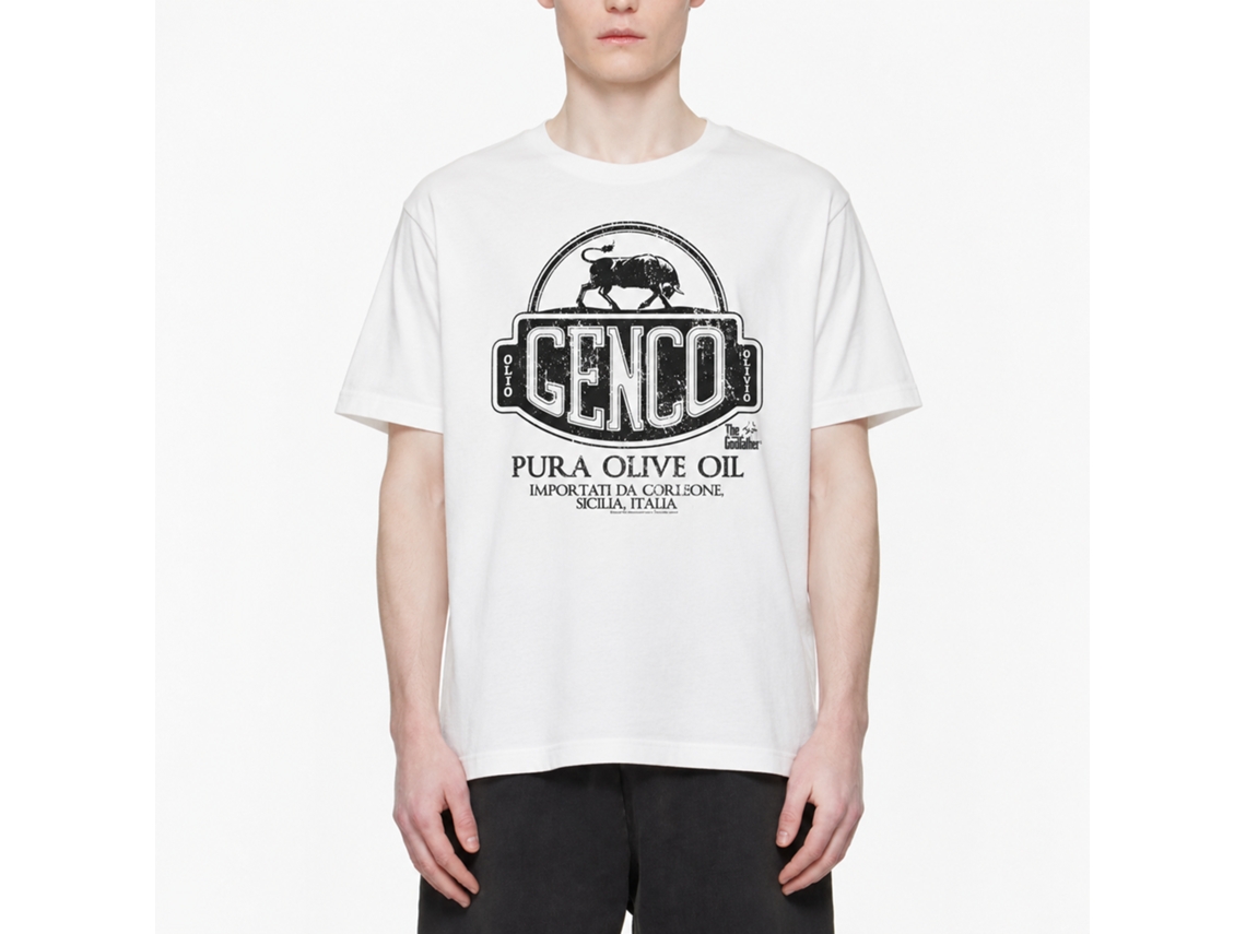 Rockinstone Godfather Movie Genco Pura Olive Oil White Adult T-shirt Size:xxl