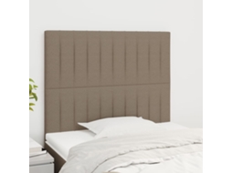 Vidaxl Cabeceira Taupe 90x5x118/128 Cm Tecido