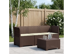 Vidaxl Sofá De Jardim 3 Lugares Com Almofadas Visual Rattan Pp