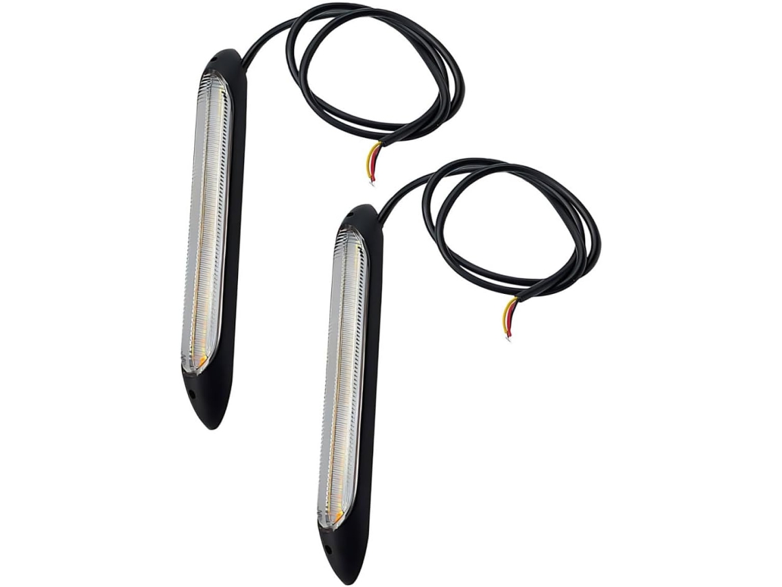 Conjunto de 2 luzes LED para carro, luz do dia e amarelo cogumelo.