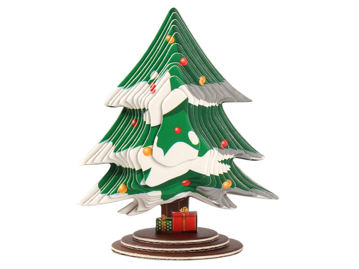 Árvore De Natal 3d Em Papel Com Papai Noel Da Laxiscreed, Quebra-cabeça Infantil Construtivo
