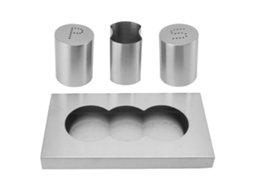 Conjunto de pimenteiros de aço inox com porta palitinhos e bandeja acessórios de cozinha S/MARCA
