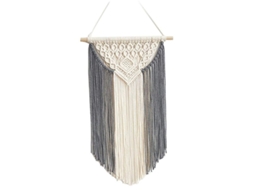 2026 tapiz de Pared Macramé Tejido a Mano Estilo Boho Con Cuerda de Algodón Amarillo Y Gris