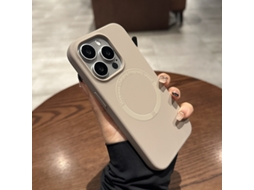 Capa Para Iphone 17 Pro Cinza Grafite Em Silicone Líquido Genuíno Com Ímã E Resistente A Impactos