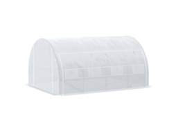 Estufa Túnel Jardim 4x3x2m S/MARCA (porta enrolável, 8 janelas, PE 140g/m², galvanizado)
