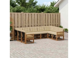 Vidaxl Conjunto De Sofás Para Exterior 9 Unid. Natural E Bege