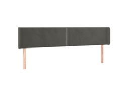 Headboard, Headboards Vidaxl Cinzeto Veludo (163 X 16 X 78/88 Cm)