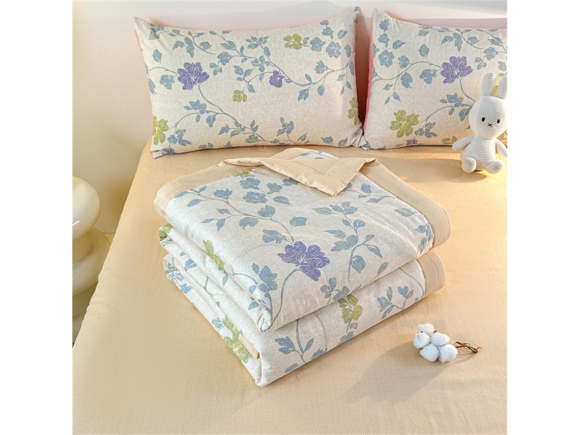 Colcha Acolchoada Fansu Capa de Cama Cobertor para Ar Condicionado Edredom Conjunto 100% Algodão Sofá Elegante