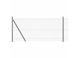 Conjunto 1 Poste De Cerca Vidaxl Cinzento Aço (10 X 1 M)
