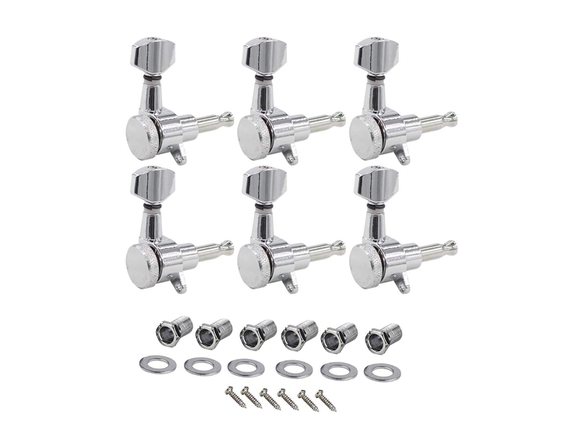Conjunto de Palhetas Cromadas com Trava para Guitarra Elétrica, para Guitarra St e Tl AQUAFORGE
