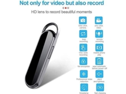 Mini Gravador de Voz Ativado Por Voz Câmera 1080P de Alta Definição Função Estéreo com Cancelamento de Ruído-4 Gbpreto