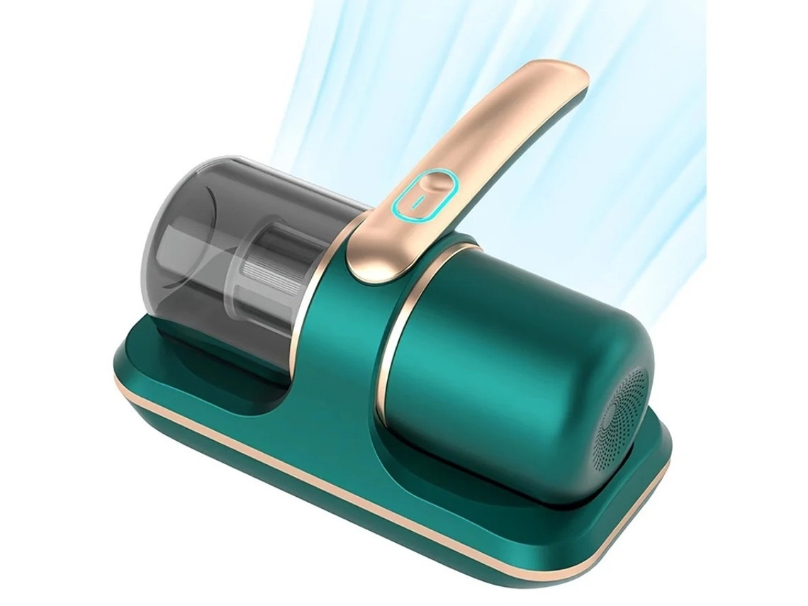Aspirador de pó portátil Yizhood com remoção de ácaros, carregamento USB e sucção potente, verde
