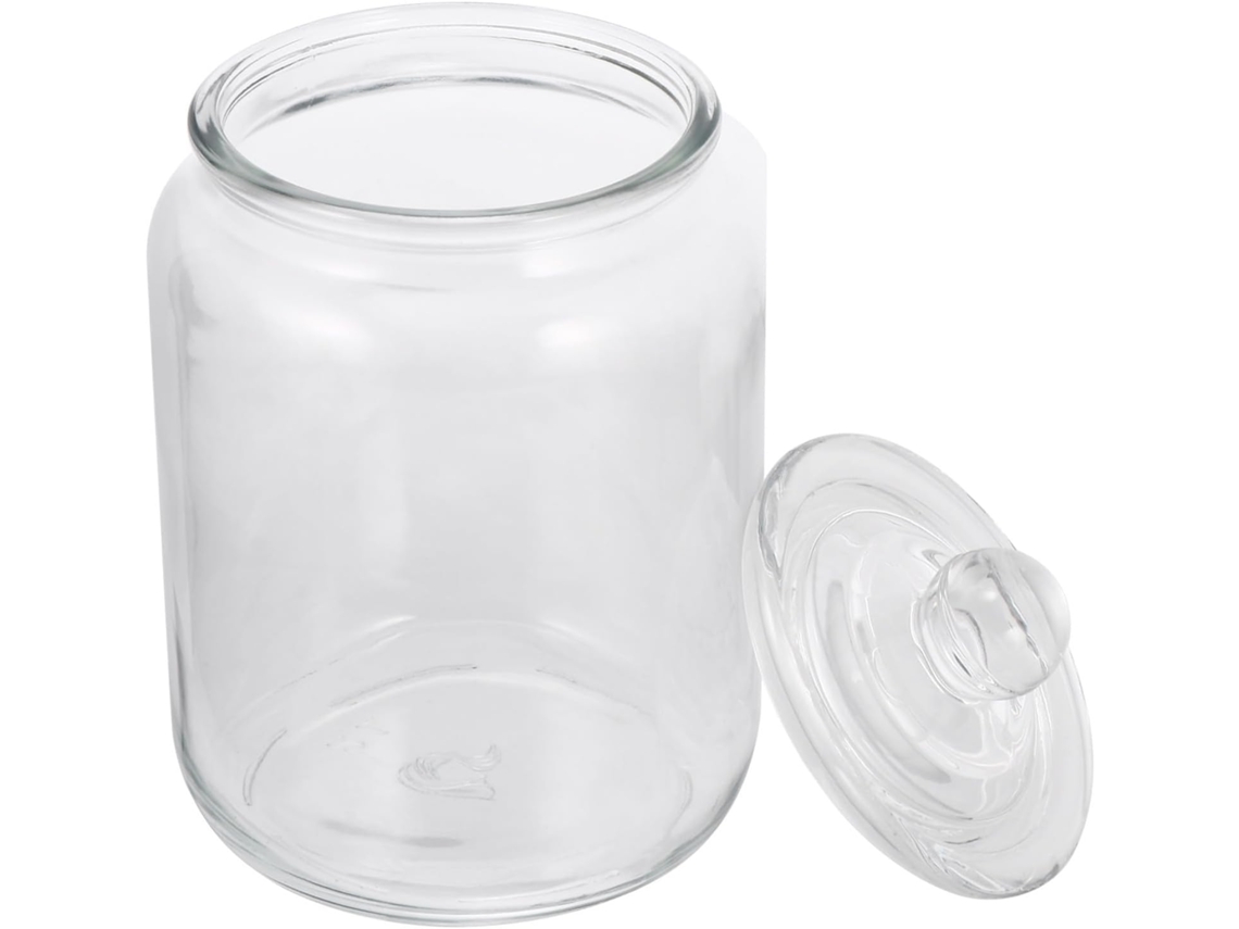 Pote De Vidro Transparente Hermético Para Armazenamento