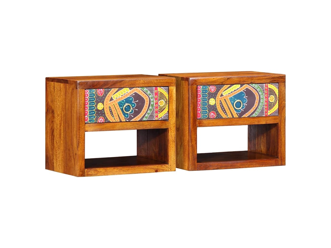 Vidaxl Armário de Cabeceira com Gaveta 2 Pcs Castanho 40 X 35 X 35 Cm