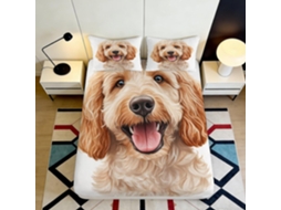 Conjunto de Cama com Estampa Rosto Adorável em Microfibra Fronha 200x200cm