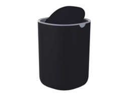Relaxdays Mini Caixote De Mesa, Casa De Banho, Cozinha Escritório, 1,5l, Tampa Basculante, Plástico, Preto