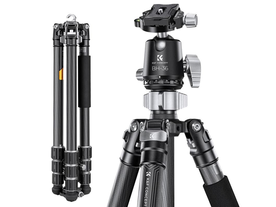Tripé KF com Monopé de Carbono X284c4 + Cabeça Esférica Bh 36