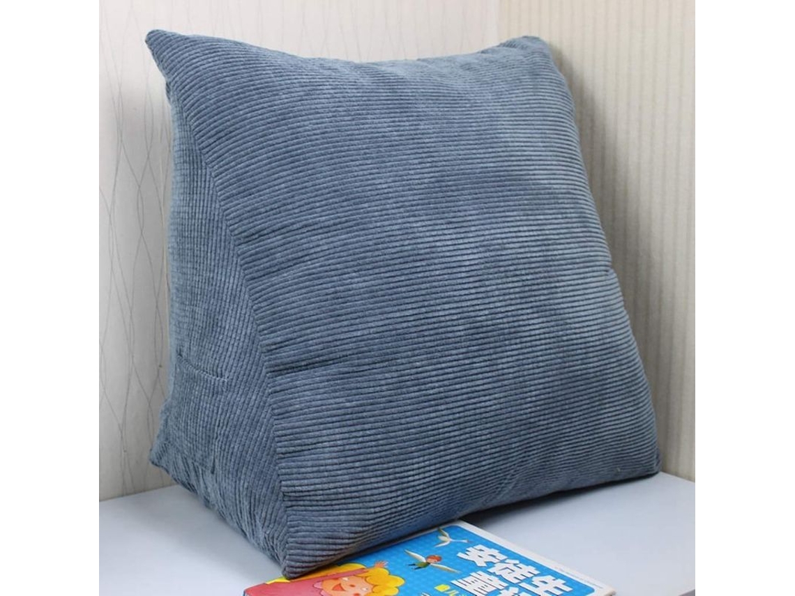 Almofada triangular para leitura e TV com suporte lombar e cervical. Tamanhos 20, 36 e 40 cm. Lavável e com bolsa.