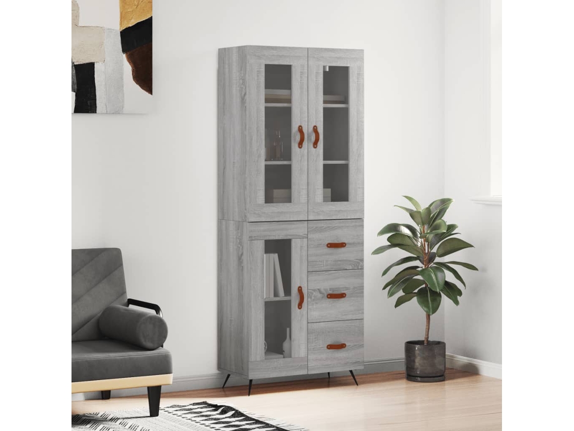 Armario alto 69,5x34x180 cm Derivados de madera Gris Sonoma