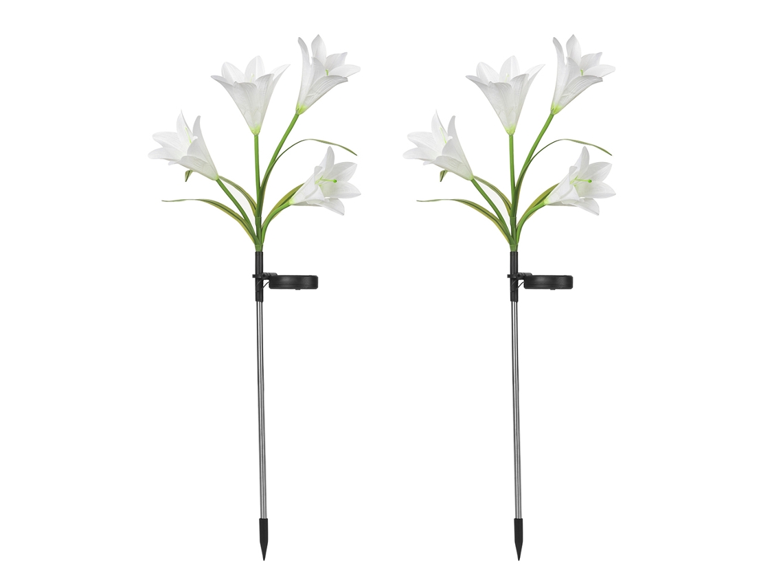 Pacotes de Lanterna Solar Externa Lírio Led Luzes Solares de Jardim para Decoração de Quintal de Jardim