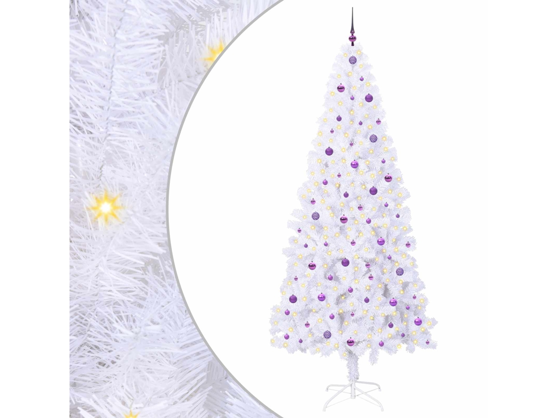 Conjunto 1 Decoração De Natal Vidaxl Branco Pvc (240 Cm)