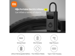 Aetheria xiaomi Mijia Inflador Elétrico 1s 150psi com 5 Modos Led Bateria Integrada Portátil