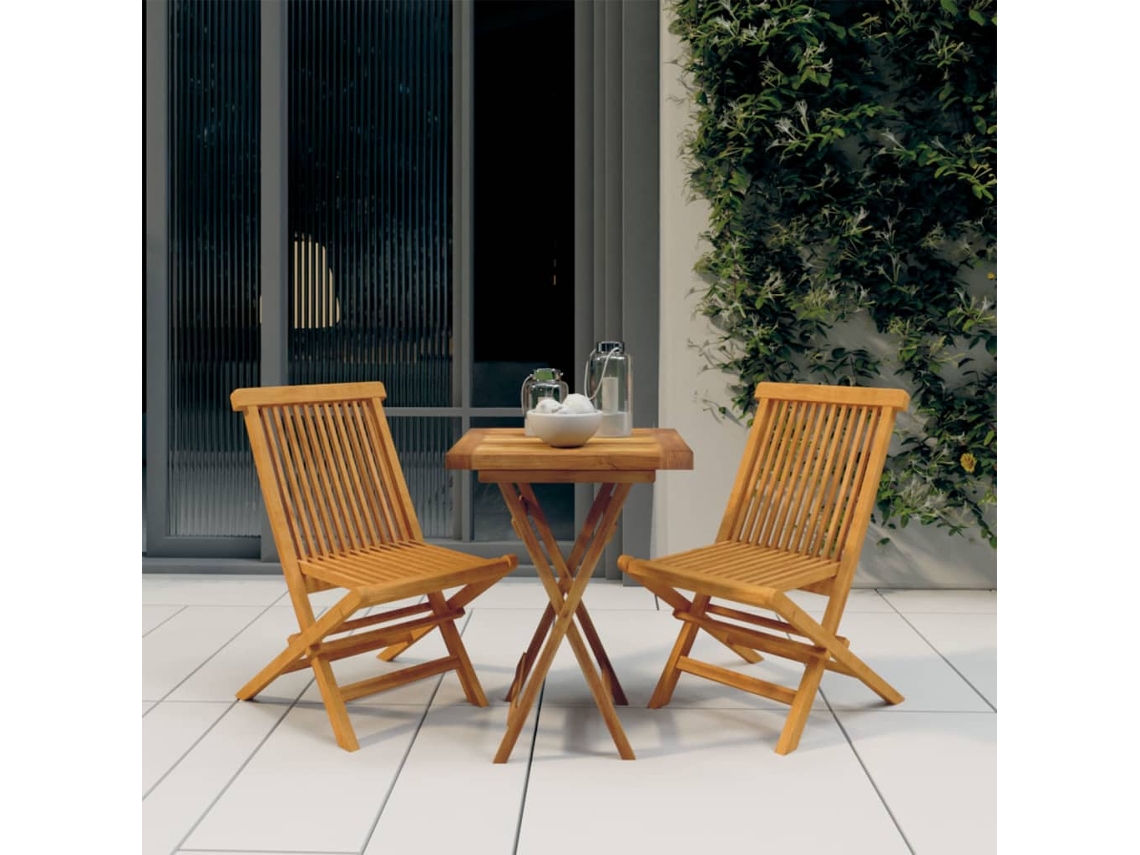 Pcs Conjunto De Jantar Para Jardim Madeira De Teca Maciça Dkd Home Decor