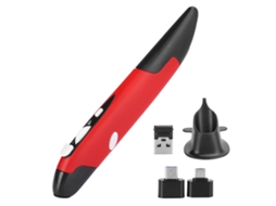 Rato Ergonomico Vertical Do Tipo Caneta Sem Fio Vermelho Pr-03