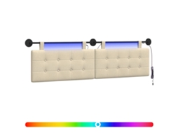 Conjunto 1 Cabeceira De Quarto Vidaxl Creme Tecido (170 X 55 X 5 Cm)